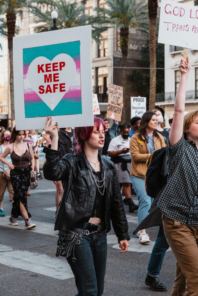 Transgender woman marching for her rights